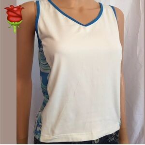 LBH Women’s White & Blue Athletic Tank Top Size Sm